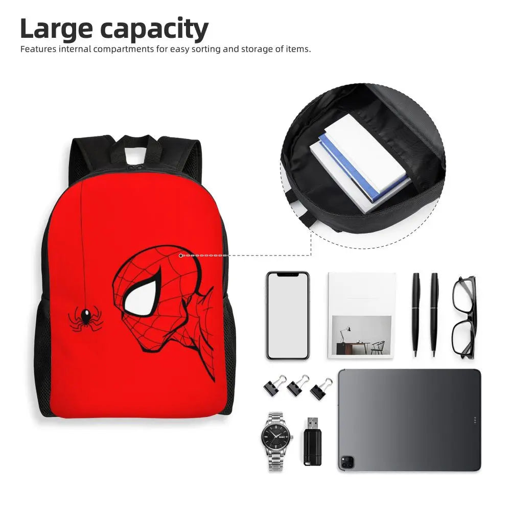 Custom Spider-Man Web Backpack – Water-Resistant School & College Bag for Men and Women