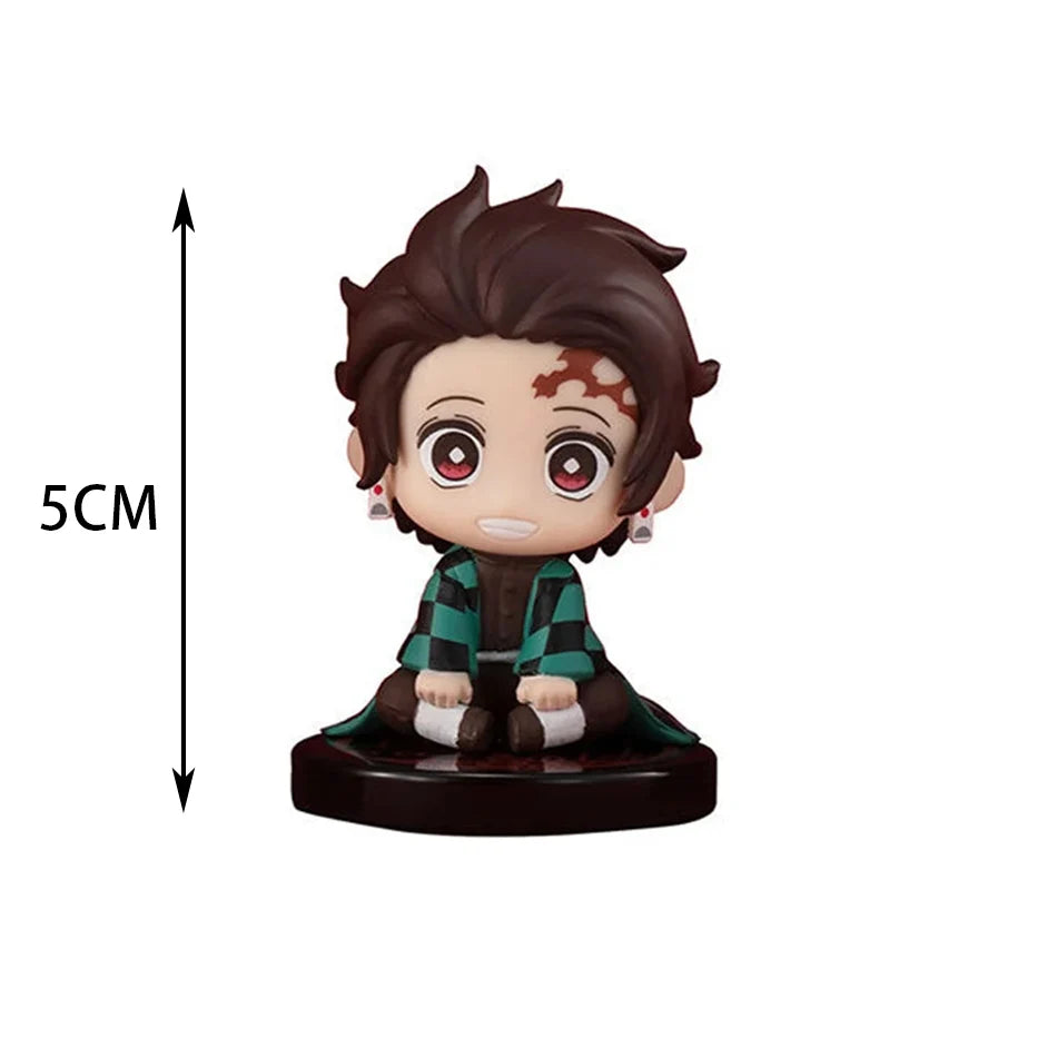5-Style Q Version Demon Slayer Sitting Ghost Dolls – Tanjiro, Nidouzi, Inosuke & Zenitsu Action Figures