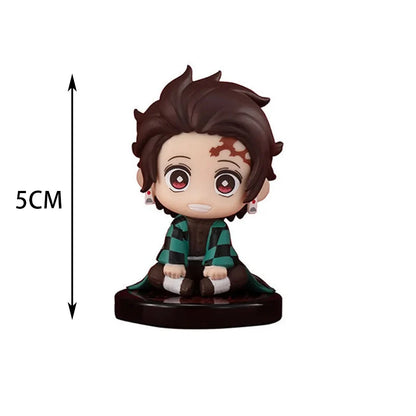 5-Style Q Version Demon Slayer Sitting Ghost Dolls – Tanjiro, Nidouzi, Inosuke & Zenitsu Action Figures