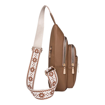 Fashionable Women’s Chest Bag – High-Quality PU Leather Waterproof Crossbody Messenger Bag for Travel & Cycling