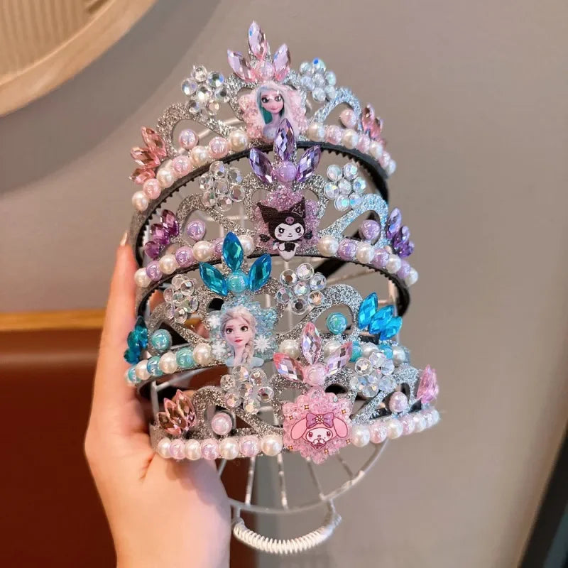 Kawaii Anime Frozen Sanrio Princess Crown - Elsa Headdress Jewelry for Girls & Baby - Party Decoration & Gift Accessory