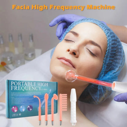 4-in-1 Handheld Electric Facial Therapy Wand – High Frequency Skin Beauty Tool for Acne Treatment and Skin Care