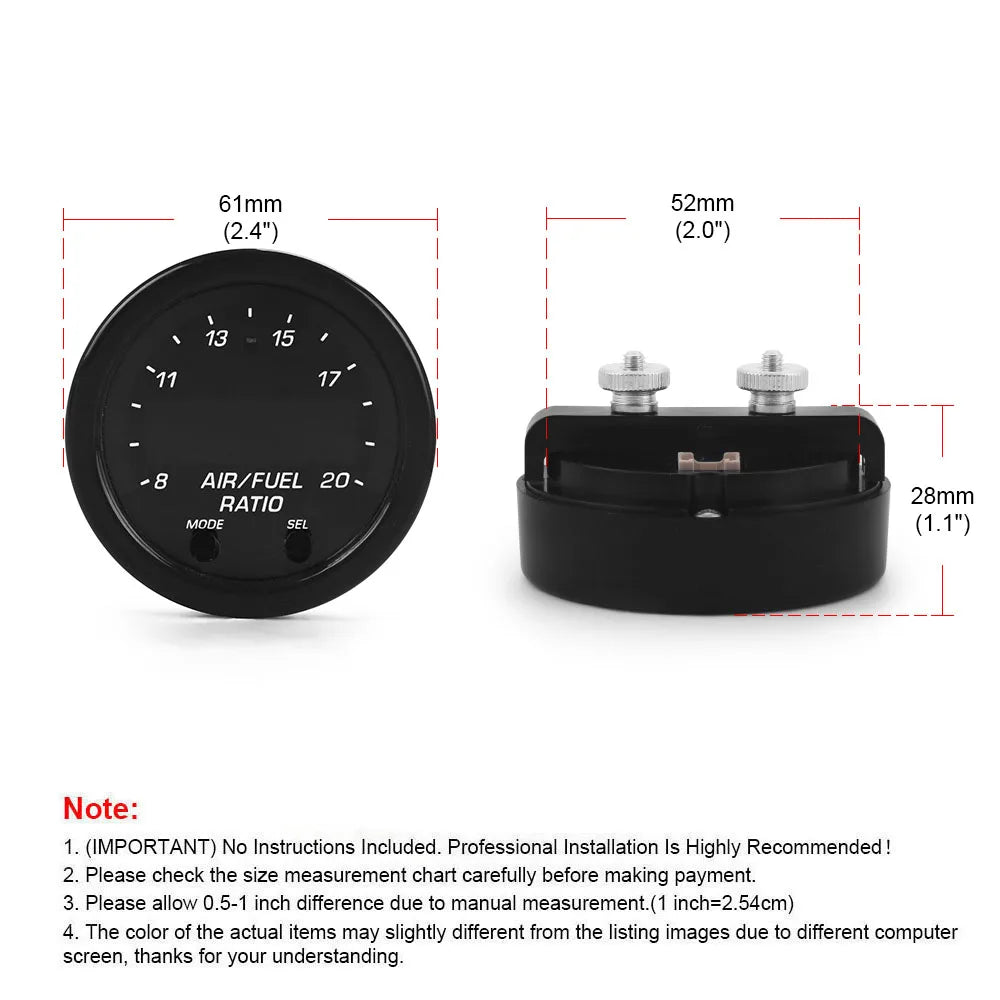 30-0300 X-Series Wideband O2 Air Fuel Ratio Gauge Kit — LSU 4.9 0258017025 Oxygen Sensor with AFR Controller Gauge