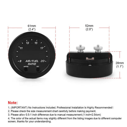 30-0300 X-Series Wideband O2 Air Fuel Ratio Gauge Kit — LSU 4.9 0258017025 Oxygen Sensor with AFR Controller Gauge
