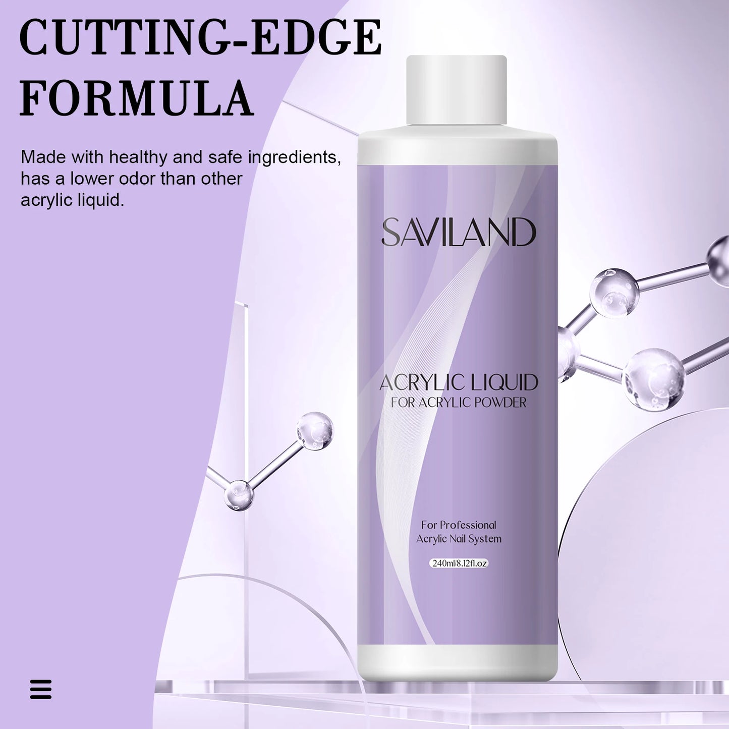Saviland Acrylic Nail Monomer Liquid 60–500ml – Professional Large Capacity Nail Liquid for DIY Crystal Nail Art Extension System