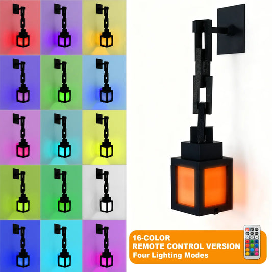 2026 Pixel Style RGB Night Light Lantern – 16 Colors Remote Control Portable Tabletop Atmosphere Lamp for DIY Home & Room Decor