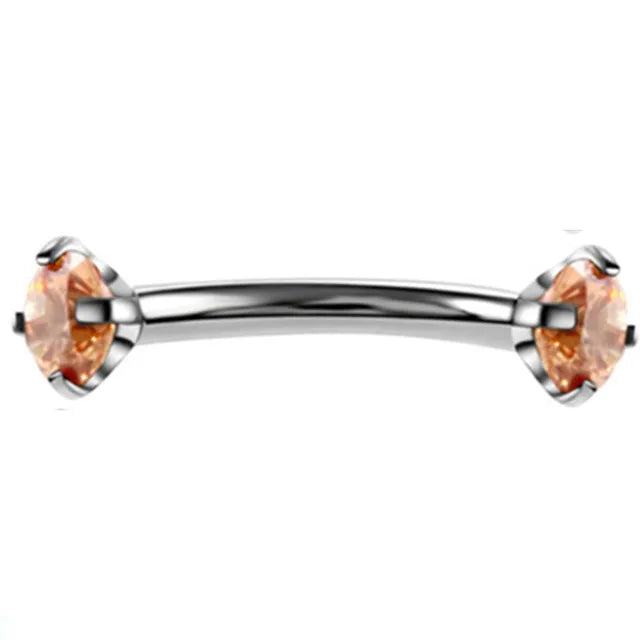 Crystal Curved Barbell Piercing Earrings – Daith, Helix, Tragus & Cartilage Body Jewelry Stud Ring