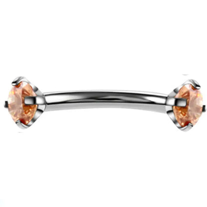 Crystal Curved Barbell Piercing Earrings – Daith, Helix, Tragus & Cartilage Body Jewelry Stud Ring