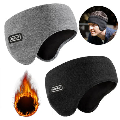 Winter Warm Knitted Earmuffs – Soft Plush Ear Covers Headband for Outdoor Cycling, Skiing, Running & Cold Weather Thermal Ear Warmers Unisex