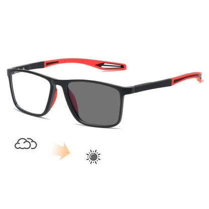 Intelligent Photochromic Myopia Glasses – Vintage TR90 Computer Sunglasses for Nearsighted Users, Finished Lenses -1.0 to -6.0