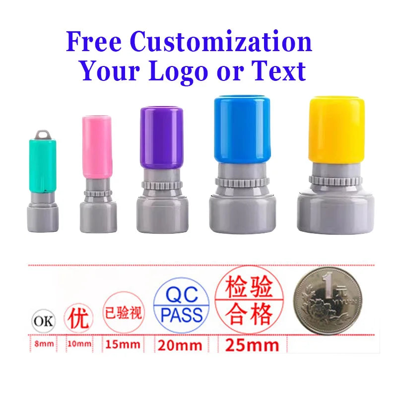 Custom Rubber Flash Stamp – Personalized Name, Logo, Signature for QA, Kids, Scrapbooking & Branding