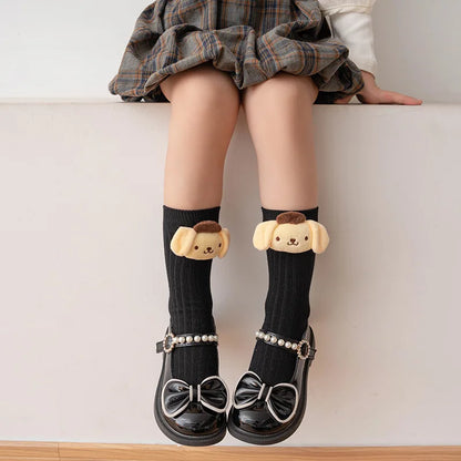 Sanrio Kuromi, Melody, Cinnamoroll & Kitty Cat Socks – Kawaii Cartoon Mid-Tube Socks for Girls, Korean Style Trendy Student Socks