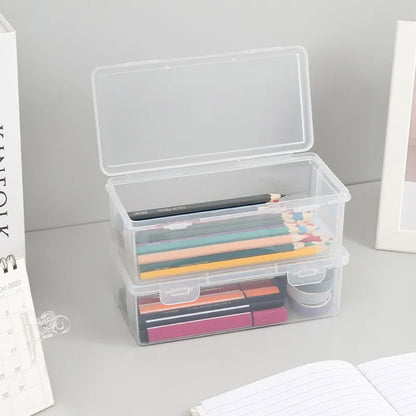 Transparent Sketch Pencil Case: Large Capacity Storage for Art Students - Plastic Toolbox