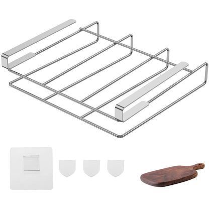 Under Cabinet Cutting Board Organizer – Stainless Steel Hanging Rack for Chopping Boards & Pot Lids