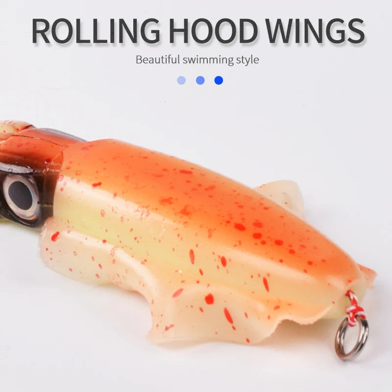 TEASER Silicone Fishing Lure - Luminous Octopus Squid Soft Bait Wobbler Jig for Sea Fishing