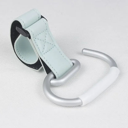 PU Leather Stroller Hooks - 360° Rotating Multifunctional Bag Clips & Stroller Accessories Gift