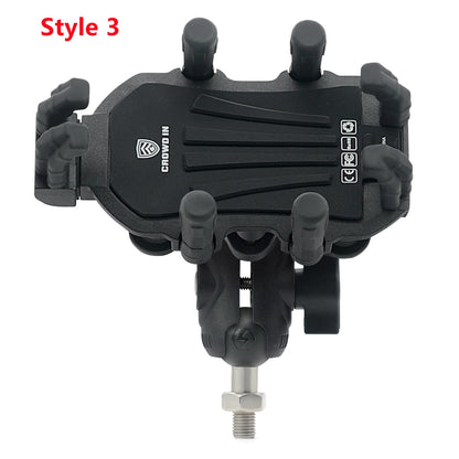 Aluminum Motorcycle Handlebar Phone Holder – Anti-Vibration Navigation & Mirror Mount Stand