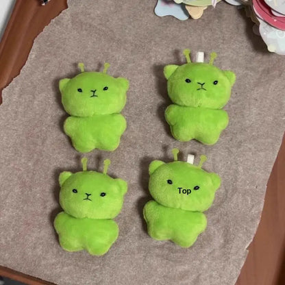 Peace Alien Cat Plush Keychain - Cute Cartoon Stuffed Animal Backpack Pendant & Party Gift