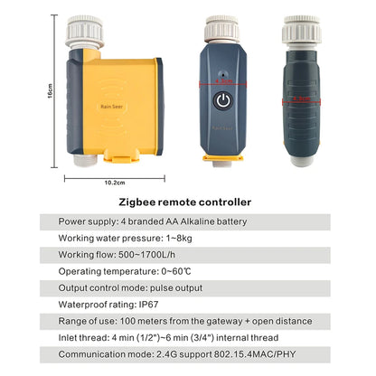 Rain Seer Tuya Zigbee Garden Watering Timer – WiFi Irrigation System with Mobile Remote Control