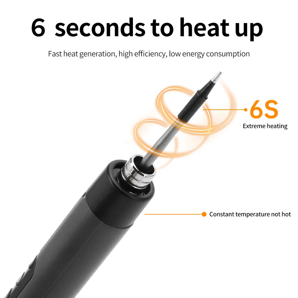 USB Type-C Mini Soldering Iron Kit – Portable Adjustable Temperature Electric Soldering Tool with 600mAh Battery for Home & DIY Repair