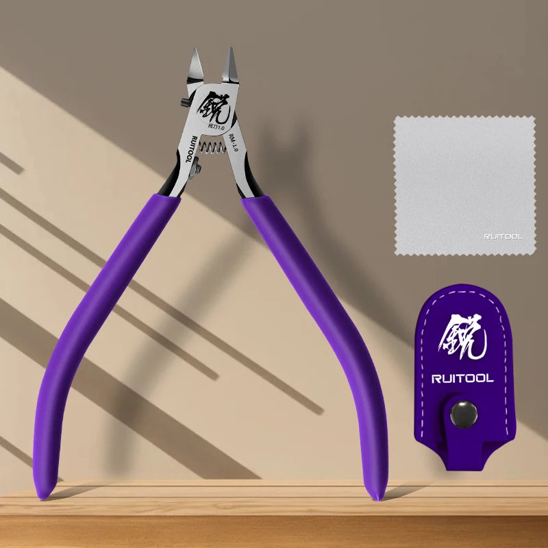 Model Pliers CR-V Ultra-Thin Single Blade Gundam Nipper – Non Slip Grip Sprue Cutter for Plastic Model Cutting & Building