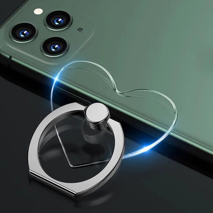 360° Rotating Finger Ring Transparent Phone Holder Stand – Clear Finger Grip Kickstand Compatible with iPhone Cases for Secure Hands-Free Viewing