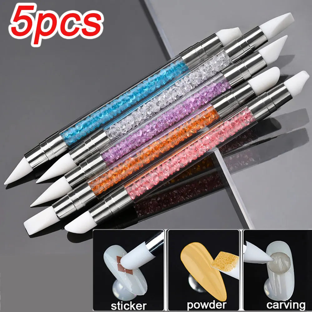 3Pcs Acrylic Nail Brush Set #8/10/14 - Professional Nail Brushes for Acrylic Powder Extensions, 3D Carving & Nail Art Salon Tools