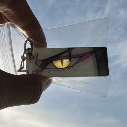 Naruto Acrylic Keychain — Double-Sided Uchiha Itachi Shining Eyes Pendant, Rectangular Backpack Charm, Christmas Gift
