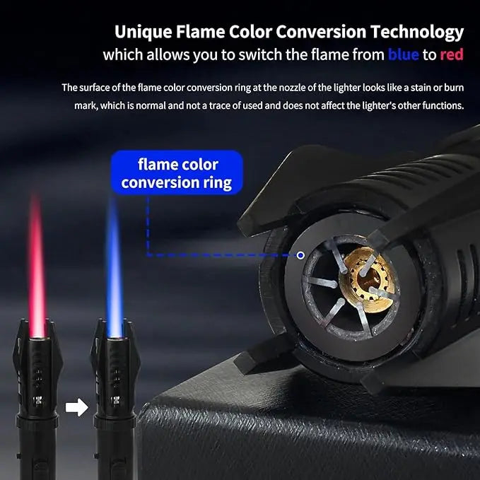 Blowtorch Windproof Turbo Torch Lighter — Jet Gas Spray Gun for Kitchen, Cooking, Smoking, Jewelry, Welding, Cigar