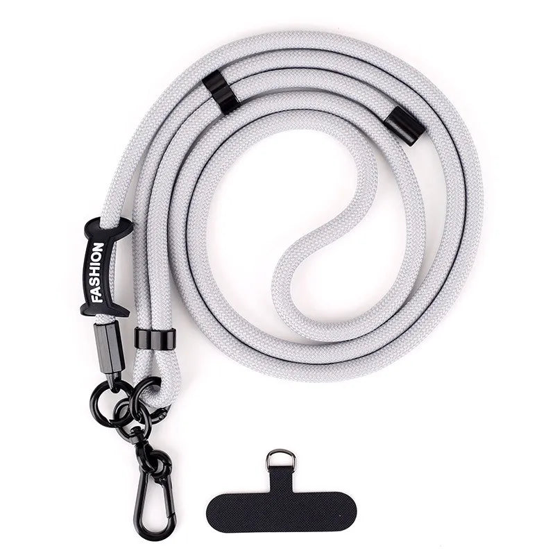 Adjustable Mobile Phone Strap Lanyard — Crossbody Neck Rope with Patch for iPhone & Cell Phone Hanging Cord
