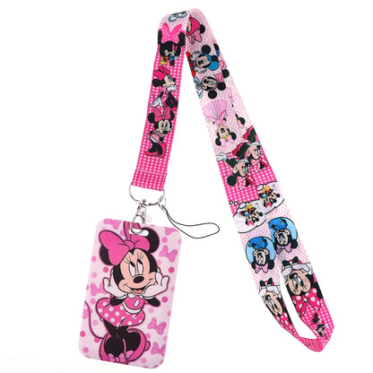 Mickey Minnie Lanyard Strap for Keys – ID Badge Holder, Keychain, Card Pass, Phone Charm Accessory