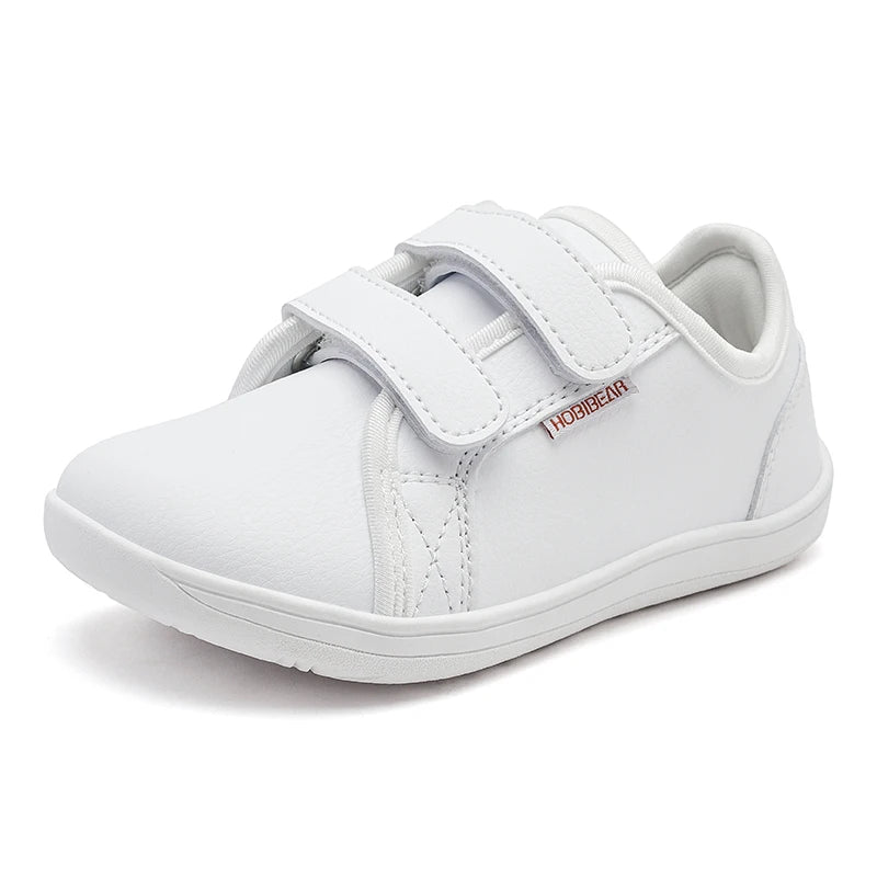HOBIBEAR Kids Barefoot Shoes – Wide Toe Minimalist Sneakers for Boys & Girls, Lightweight, Hook Loop, Artificial Leather