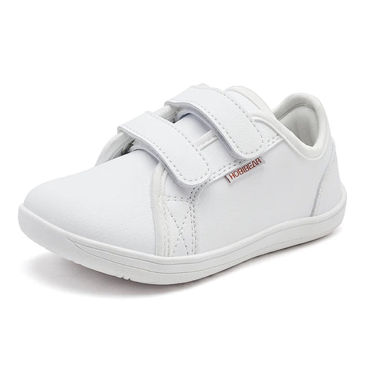 HOBIBEAR Kids Barefoot Shoes – Wide Toe Minimalist Sneakers for Boys & Girls, Lightweight, Hook Loop, Artificial Leather