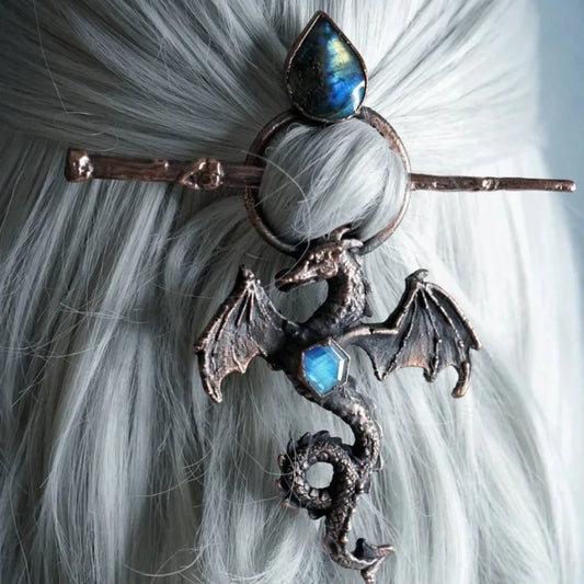 Vintage Viking Dragon Hair Accessory - Gothic Punk Headwear for Women & Cosplay