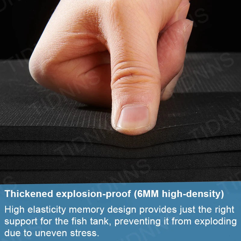 Anti-Slip Fish Tank Mat - Shock-Absorbing Black Pad for Aquarium, Turtle Tank & Landscaping Insulation