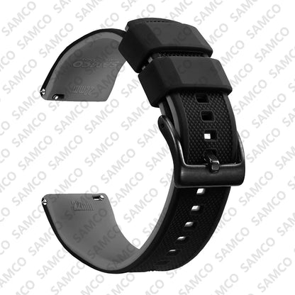 Quick-Release Silicone Watch Band - 18mm, 20mm and 22mm Rubber Replacement Strap for Huawei, Samsung Galaxy and Garmin Watches