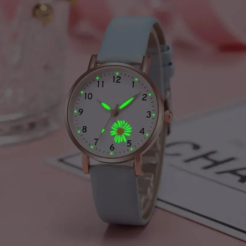 Luxury Luminous Retro Women’s Quartz Watch – Leather Strap Ladies Wristwatch
