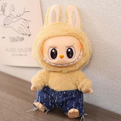 Labubu 15-17cm Blind Box Keychain Doll Outfit – Sweater & Glasses Accessory Set