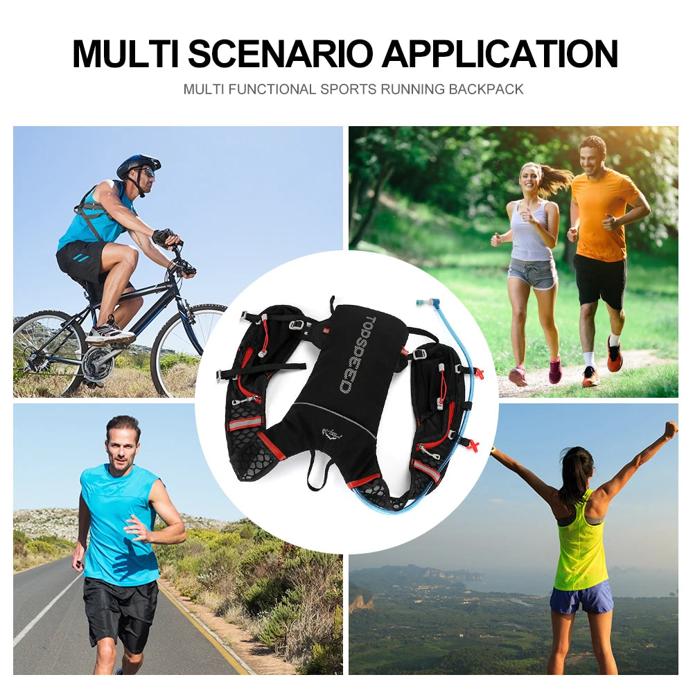 INOXTO 5L Trail Running Backpack - Ultra-Light Hydration Vest for Marathon & Cycling with 1.5L/2L Water Bag