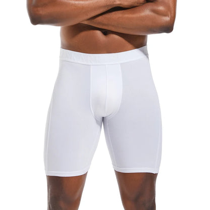 Men’s Long Boxer Briefs – Fashion Polyester Stretch Underwear, Comfortable Sexy Fit Performance Boxer Shorts for Men