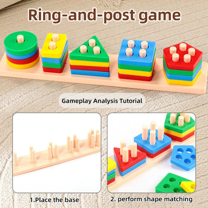 Geometric Building Blocks Set – Early Learning Educational Toys for Toddlers and Children’s Shape Recognition and Creativity