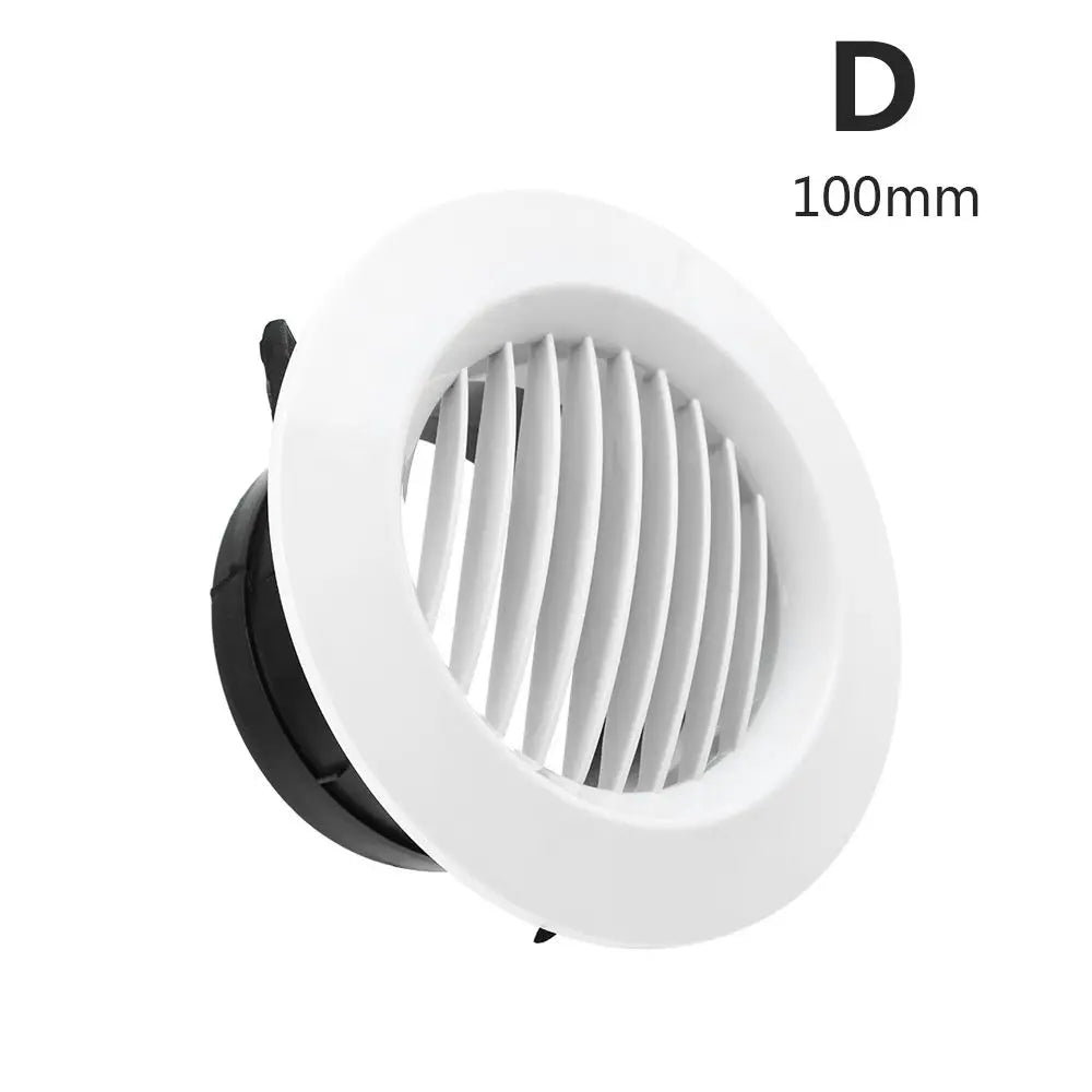 White Air Vent Extract Valve Grille – 100/150mm Round Ventilation Cover in 4 Shapes for Air Circulation