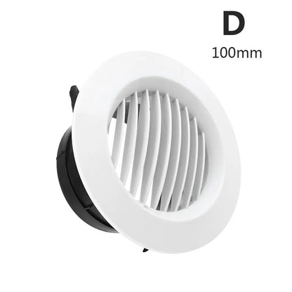 White Air Vent Extract Valve Grille – 100/150mm Round Ventilation Cover in 4 Shapes for Air Circulation