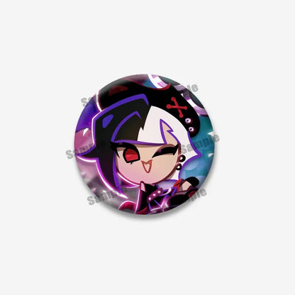 Cookie Run Kingdom Meringue & Jellyfish Enamel Badge – Round Brooch for Backpack, Jewelry Pin & Party Gift