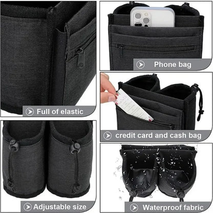 Travel Luggage Cup Holder Set - Portable Hands-Free Drink Carrier for Coffee, Milk Tea & Travel Storage
