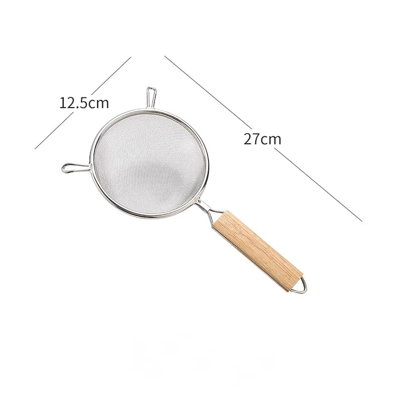 1–3pcs Stainless Steel Kitchen Flour & Juice Sieve – Handheld Mesh Strainer for Baking, Soy Milk & Oil