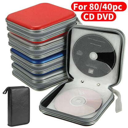 80/40-Piece CD DVD Storage Organizer - Large Capacity Zipper Disc Wallet Case for CD, DVD & VCD Collections