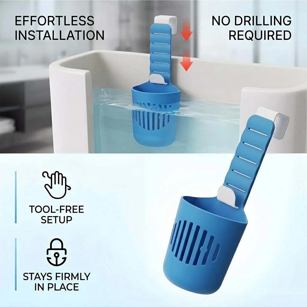 Silicone Toilet Tank Tablet Holder - Hanging Cleaner & Deodorizer Organizer