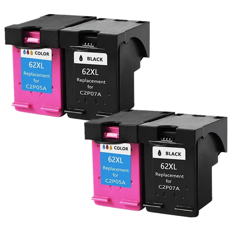 62XL High Yield Ink Cartridge for HP 62XL Compatible for HP Envy 5540 5640 7640 5646 5541 5740 5742 5745 200 250 Printer Replacement Ink Cartridge