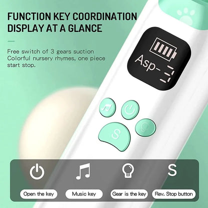 Electric Baby Nasal Aspirator - Adjustable Suction Nose Cleaner with 3 Silicone Tips and Low-Noise Design